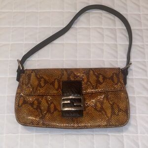 Vintage Fendi Snake Skin Baguette